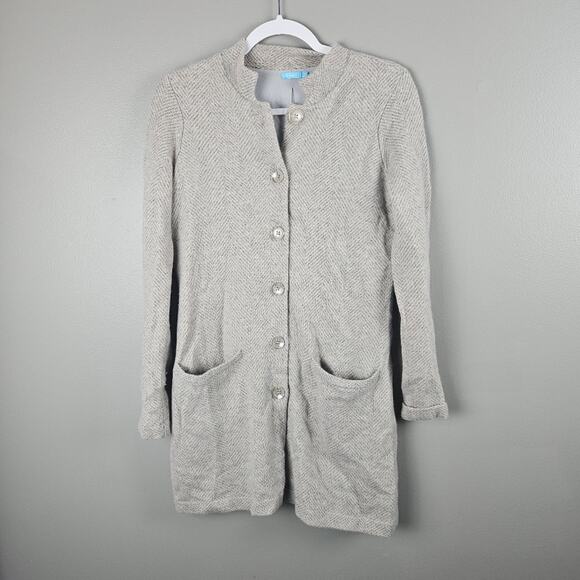 J. Mclaughlin 100% Cashmere Snap Down Lined Cardigan Sweater Size Small - Picture 1 of 7